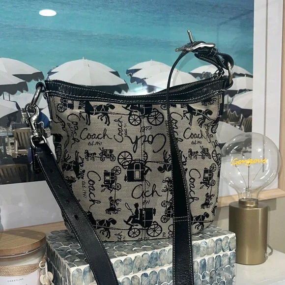 Coach black Monogram Black and Gray Crossbody Bag - Picture 2 of 9